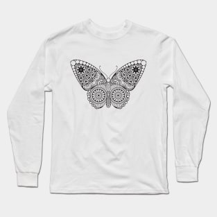 Butterfly Mandala Design Long Sleeve T-Shirt